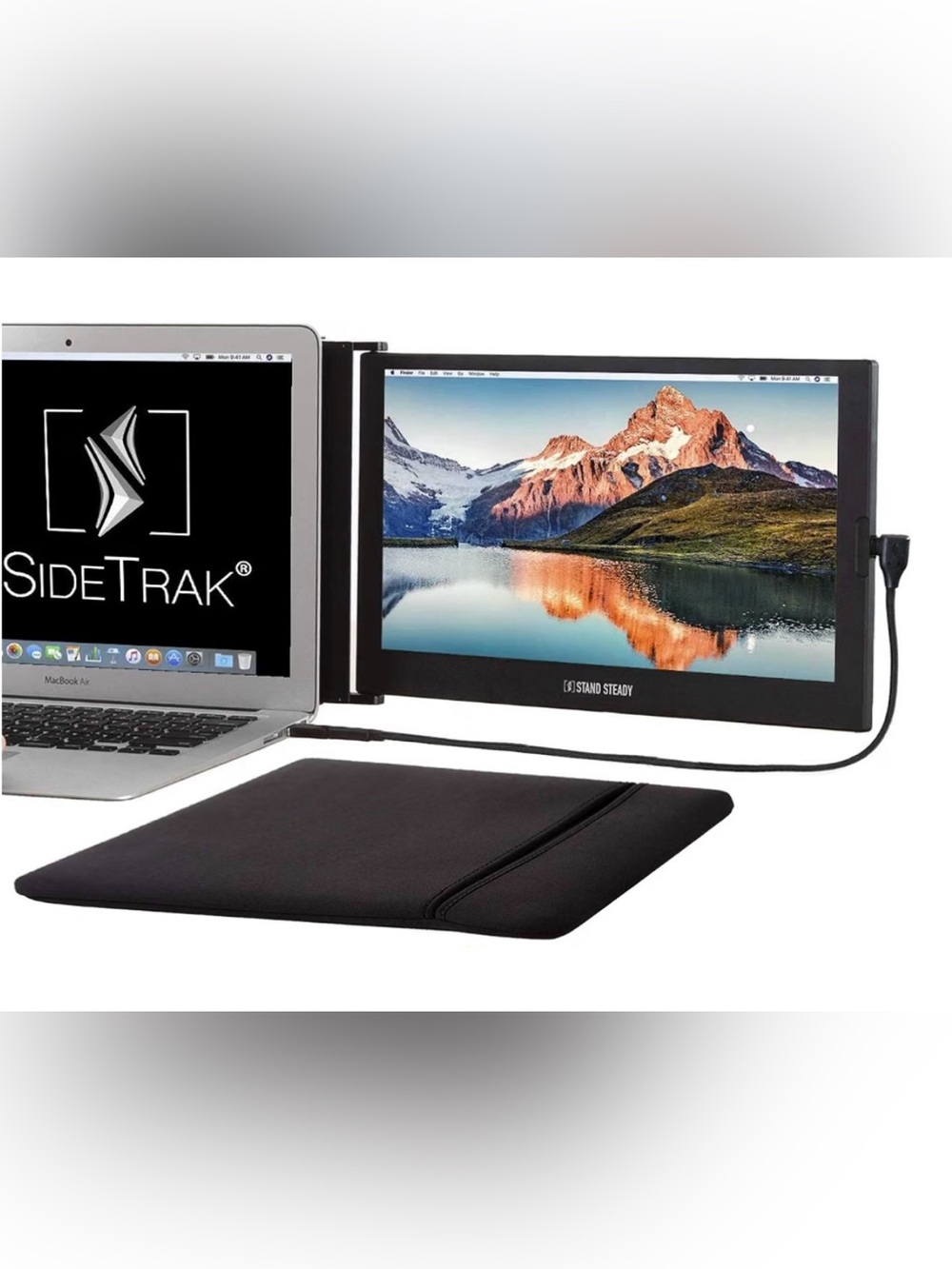 SideTrak Slide Portable Monitor 12.5" FHD IPS Attachable Screen ST12BL - Black
